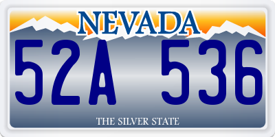 NV license plate 52A536