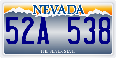 NV license plate 52A538