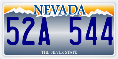 NV license plate 52A544