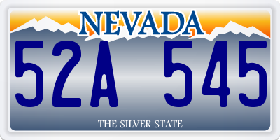 NV license plate 52A545