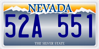 NV license plate 52A551