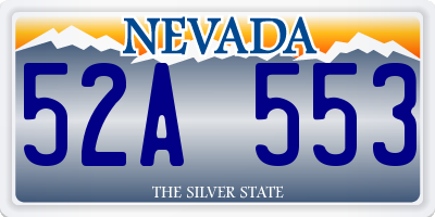 NV license plate 52A553