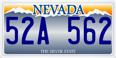 NV license plate 52A562