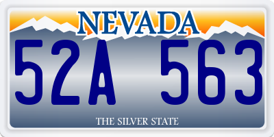 NV license plate 52A563