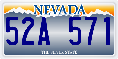 NV license plate 52A571