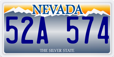 NV license plate 52A574