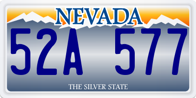 NV license plate 52A577