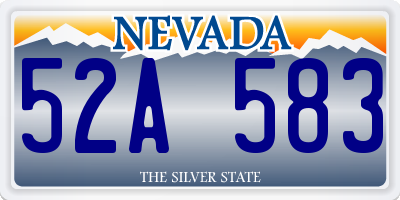 NV license plate 52A583