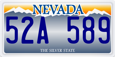 NV license plate 52A589