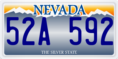 NV license plate 52A592