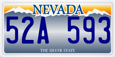 NV license plate 52A593