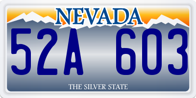 NV license plate 52A603