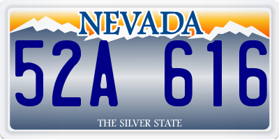 NV license plate 52A616