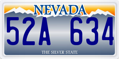 NV license plate 52A634