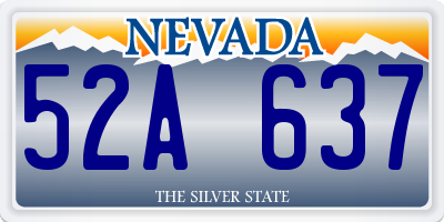 NV license plate 52A637