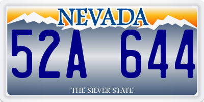 NV license plate 52A644