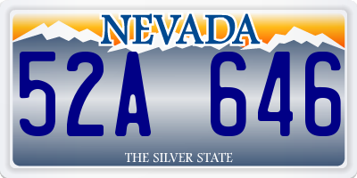 NV license plate 52A646