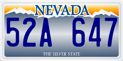 NV license plate 52A647