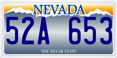 NV license plate 52A653
