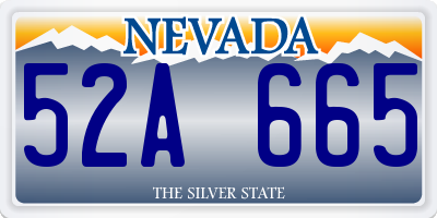 NV license plate 52A665