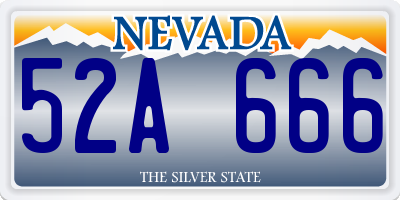 NV license plate 52A666