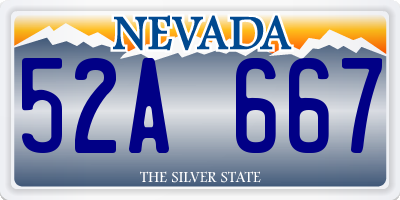 NV license plate 52A667