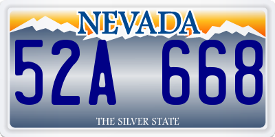 NV license plate 52A668