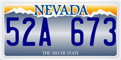 NV license plate 52A673