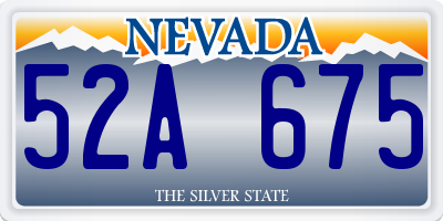 NV license plate 52A675