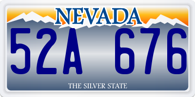 NV license plate 52A676