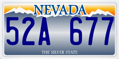 NV license plate 52A677
