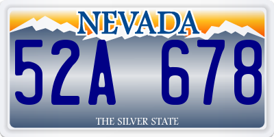 NV license plate 52A678