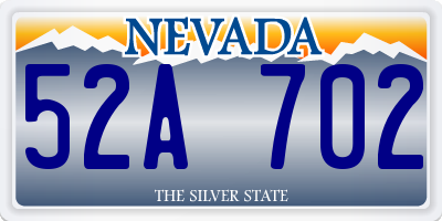 NV license plate 52A702