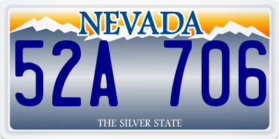 NV license plate 52A706