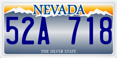 NV license plate 52A718