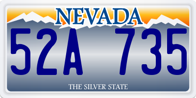 NV license plate 52A735