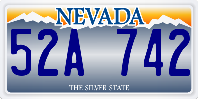 NV license plate 52A742