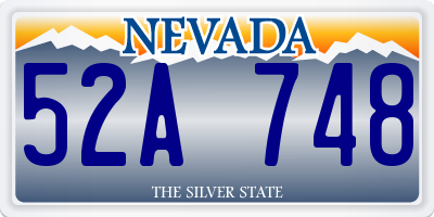 NV license plate 52A748