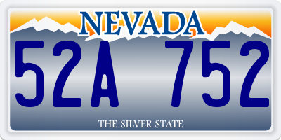 NV license plate 52A752