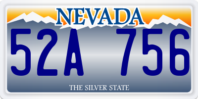 NV license plate 52A756