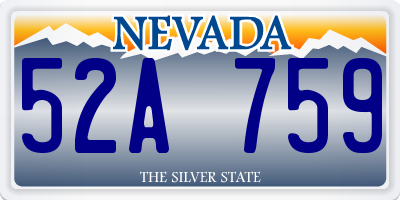 NV license plate 52A759