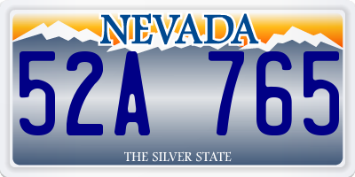 NV license plate 52A765