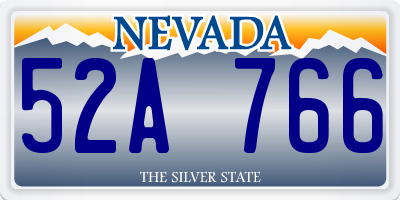 NV license plate 52A766