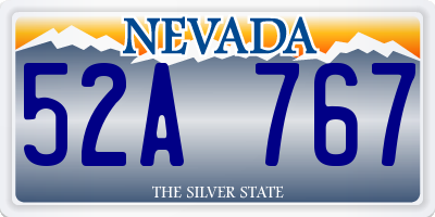 NV license plate 52A767