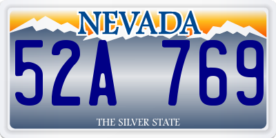 NV license plate 52A769