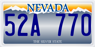 NV license plate 52A770