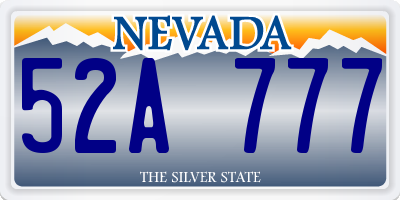 NV license plate 52A777