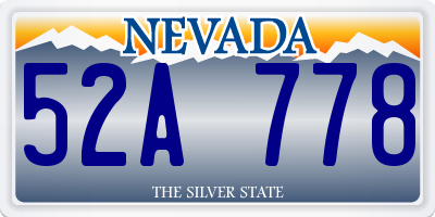 NV license plate 52A778