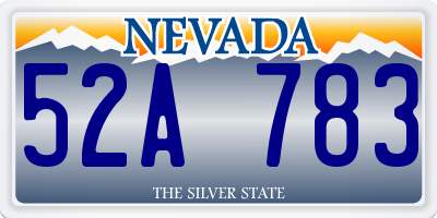 NV license plate 52A783