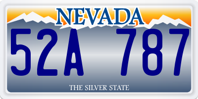 NV license plate 52A787